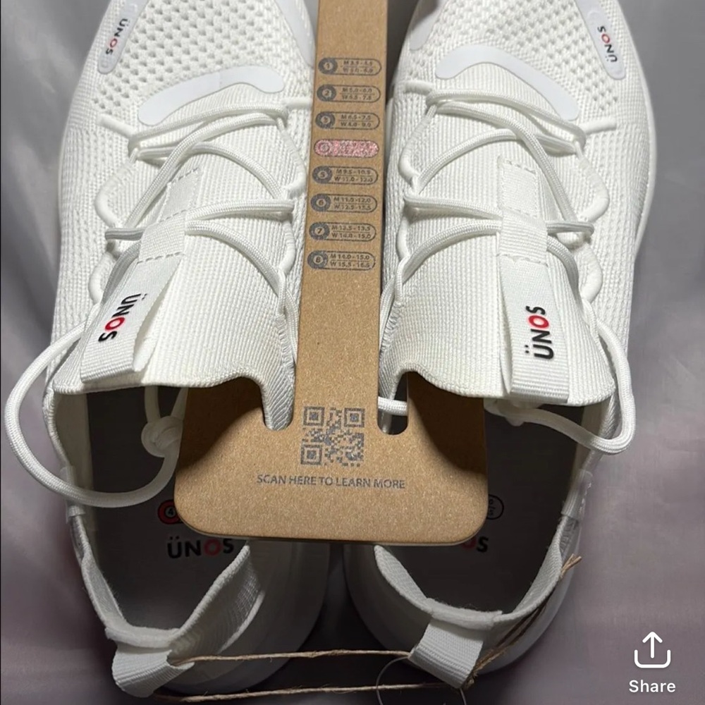 UNOS by SZ Adult Sneakers - White M 8.0-9.0/W 9.5-10.5: Lace up, Breathable